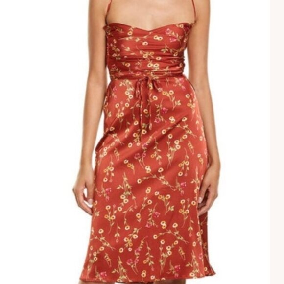 NEW Danielle Bernstein WeWoreWhat Tie Back Floral Midi - Picture 3 of 13